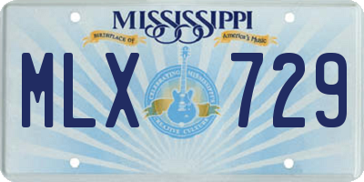 MS license plate MLX729