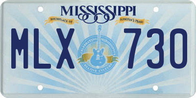 MS license plate MLX730