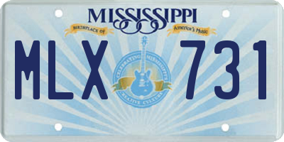 MS license plate MLX731