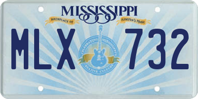MS license plate MLX732