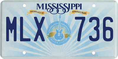 MS license plate MLX736