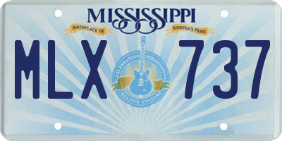 MS license plate MLX737