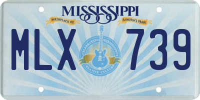 MS license plate MLX739