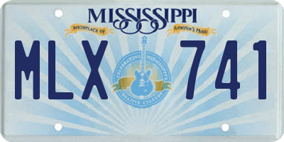 MS license plate MLX741