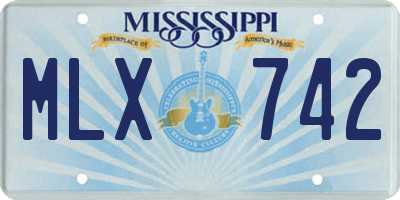 MS license plate MLX742