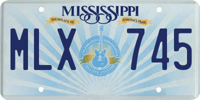 MS license plate MLX745