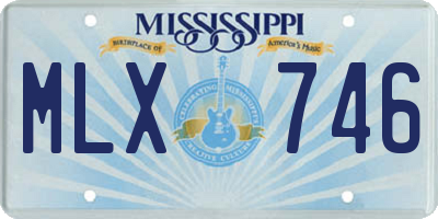 MS license plate MLX746