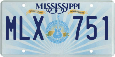 MS license plate MLX751