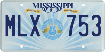 MS license plate MLX753