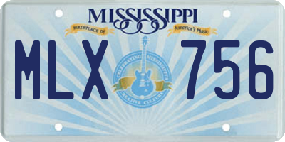MS license plate MLX756
