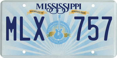 MS license plate MLX757