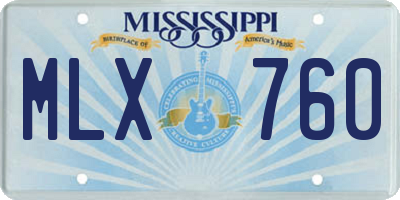 MS license plate MLX760