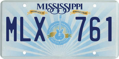 MS license plate MLX761