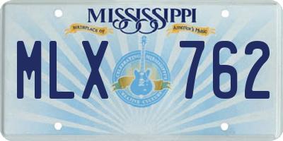MS license plate MLX762