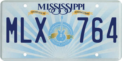 MS license plate MLX764