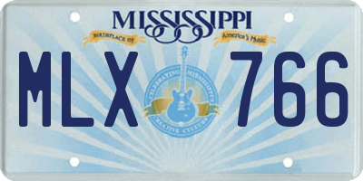 MS license plate MLX766