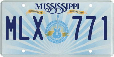 MS license plate MLX771