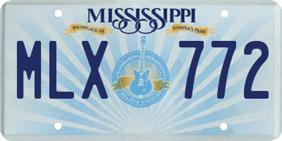 MS license plate MLX772