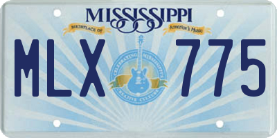 MS license plate MLX775