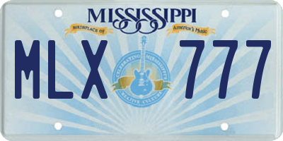 MS license plate MLX777