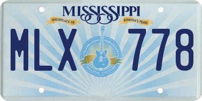 MS license plate MLX778