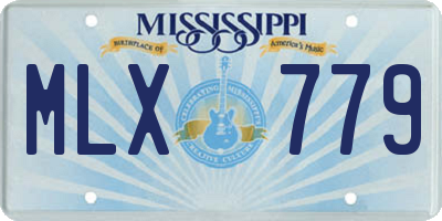 MS license plate MLX779