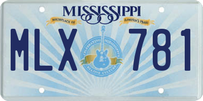 MS license plate MLX781