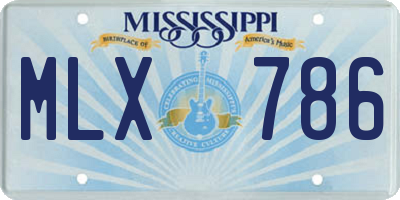 MS license plate MLX786