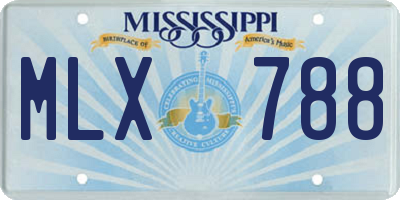 MS license plate MLX788