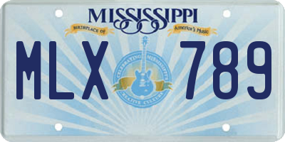 MS license plate MLX789