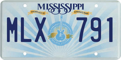 MS license plate MLX791
