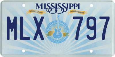 MS license plate MLX797