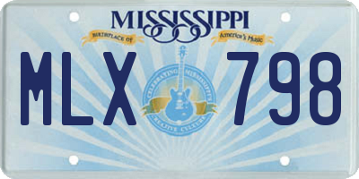 MS license plate MLX798