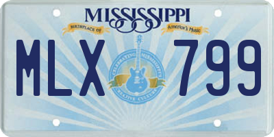 MS license plate MLX799
