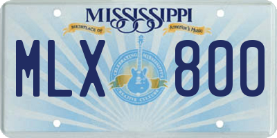 MS license plate MLX800