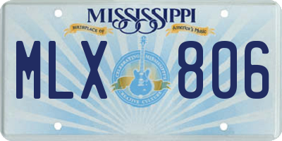 MS license plate MLX806