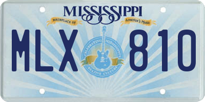 MS license plate MLX810