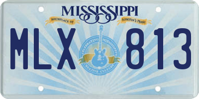 MS license plate MLX813