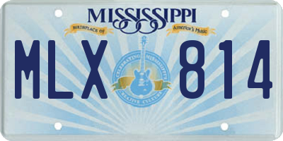 MS license plate MLX814
