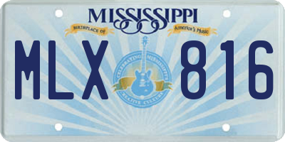 MS license plate MLX816