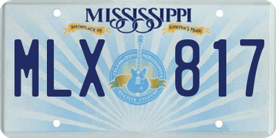 MS license plate MLX817