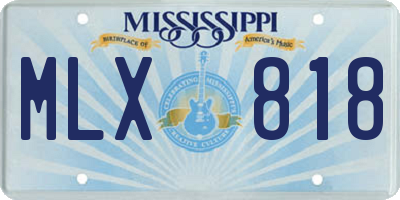 MS license plate MLX818