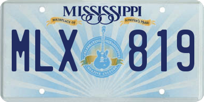 MS license plate MLX819