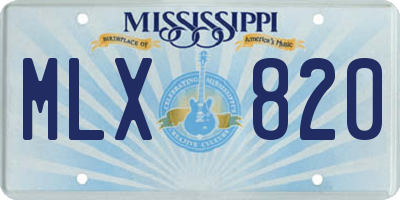MS license plate MLX820