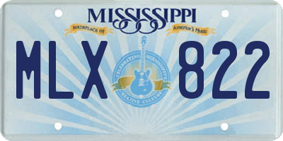 MS license plate MLX822