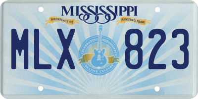 MS license plate MLX823