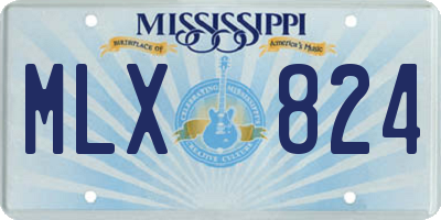 MS license plate MLX824