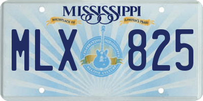 MS license plate MLX825