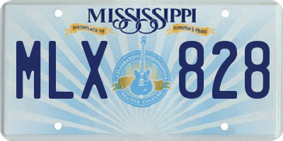 MS license plate MLX828