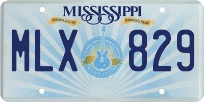 MS license plate MLX829